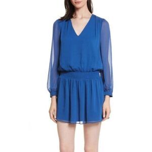 NEW Alice‎ + Olivia Adaline Smocked Waist Minidress Blue Womens Size 6
